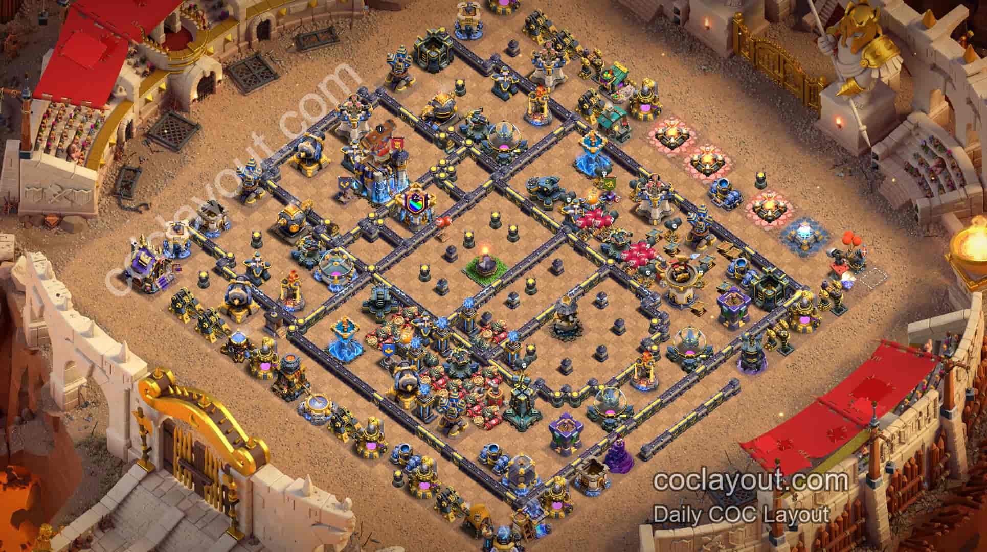 Best Anti-3-Star Double Poison Base Layout in Clash of Clans - Home Village TH18 Base Image