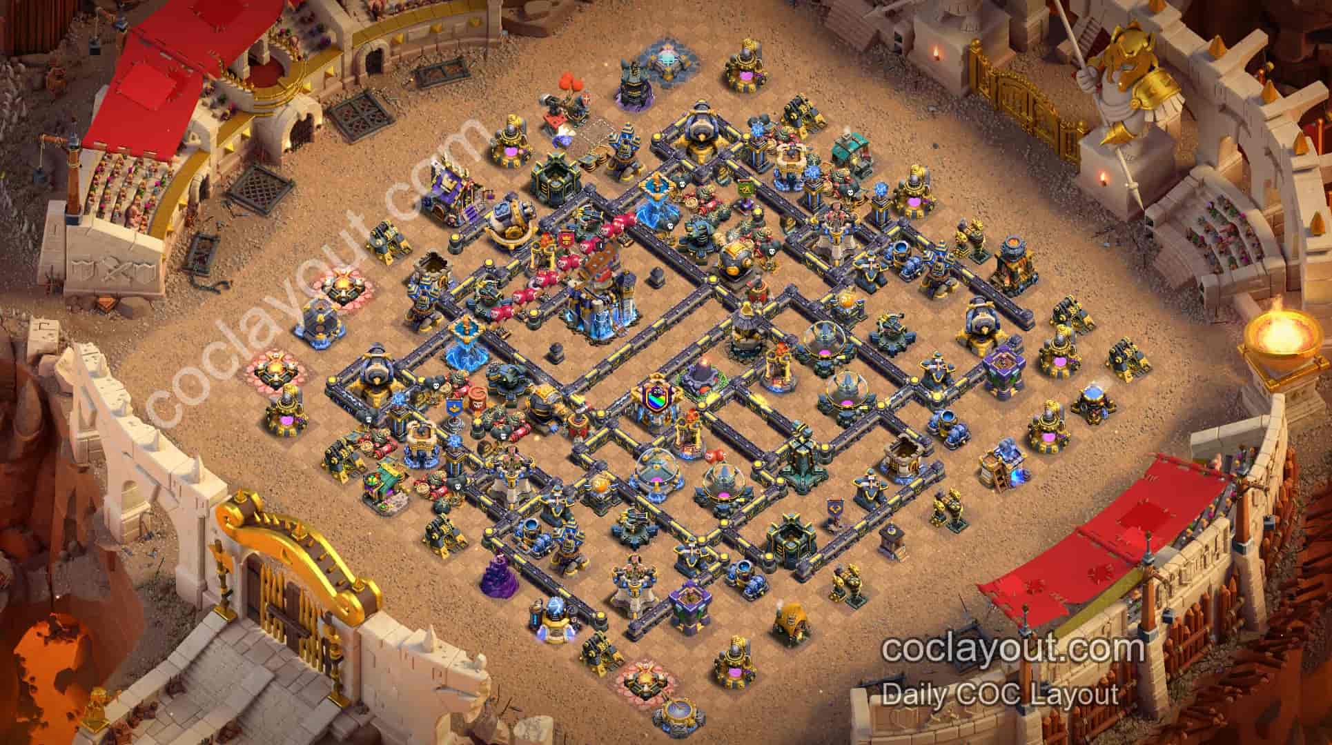Best TH18 Anti-3-Star Base with Double Poison in Clash of Clans - Home Village TH18 Base Image