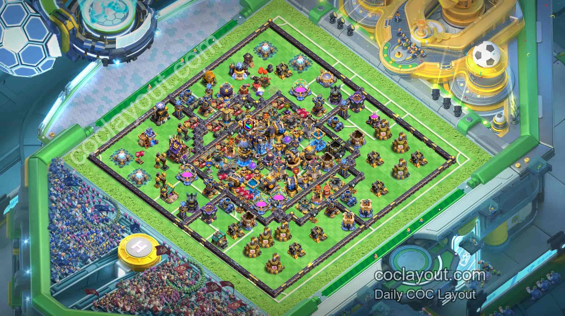 COC TH18部落战高压防守阵型展示 - 主世界 18本 阵型图