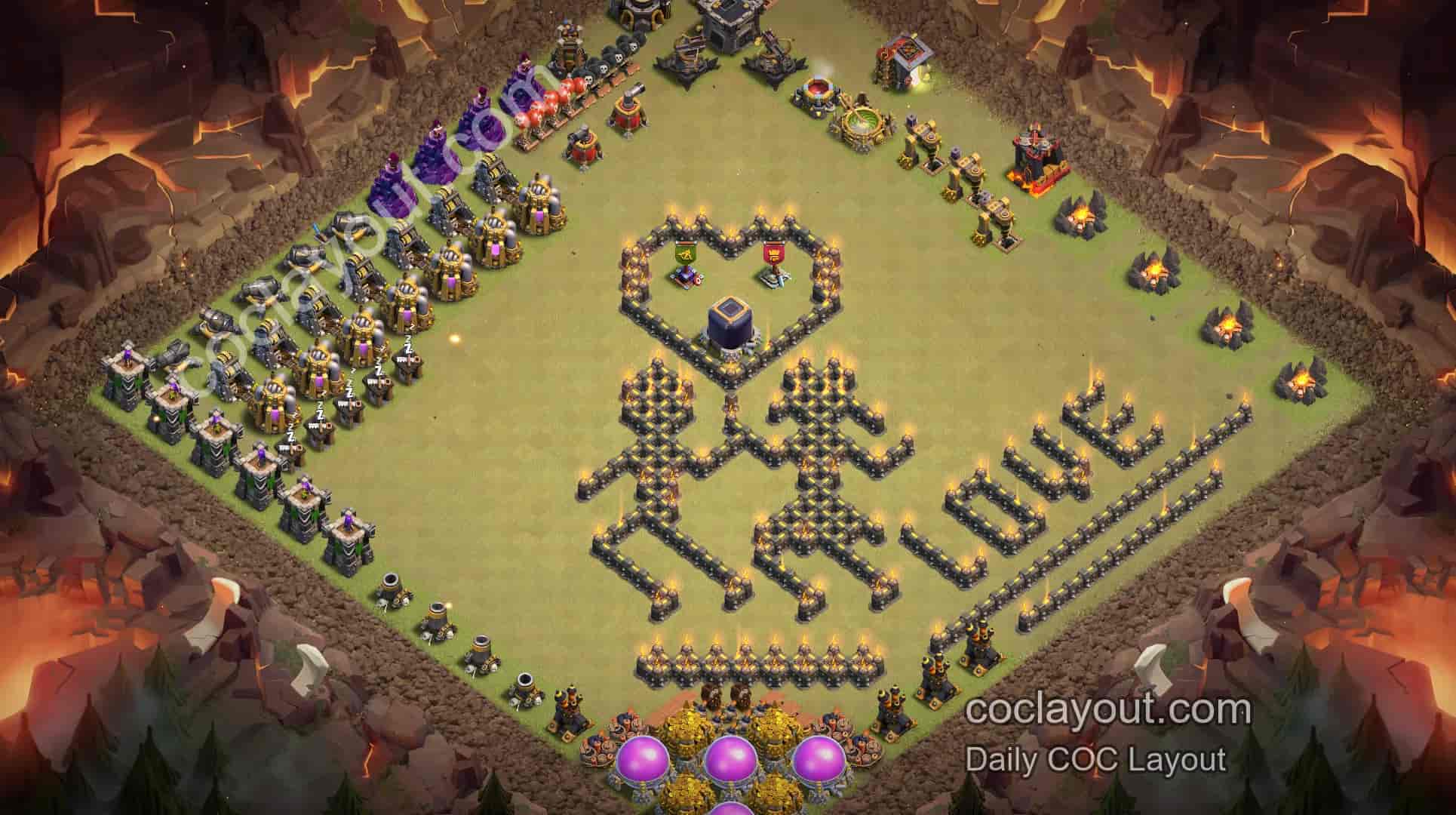 COC TH9 Home Village Art Base Showcase | Creative, Eye-Catching Clash of Clans Layout - Home Village TH9 Base Image