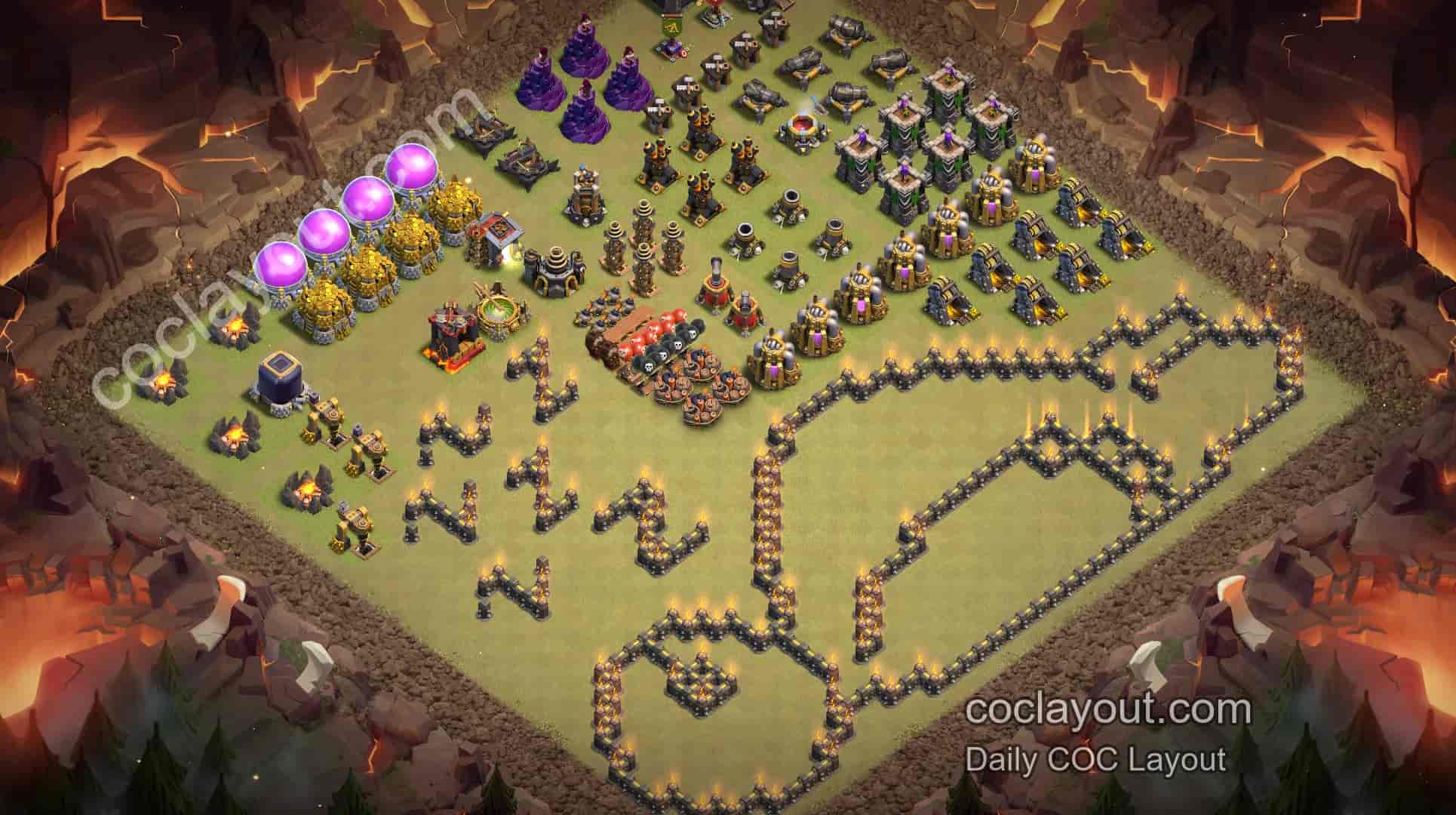 COC TH9 Home Village Art Base Layout | Creative Layout Showcase - Home Village TH9 Base Image