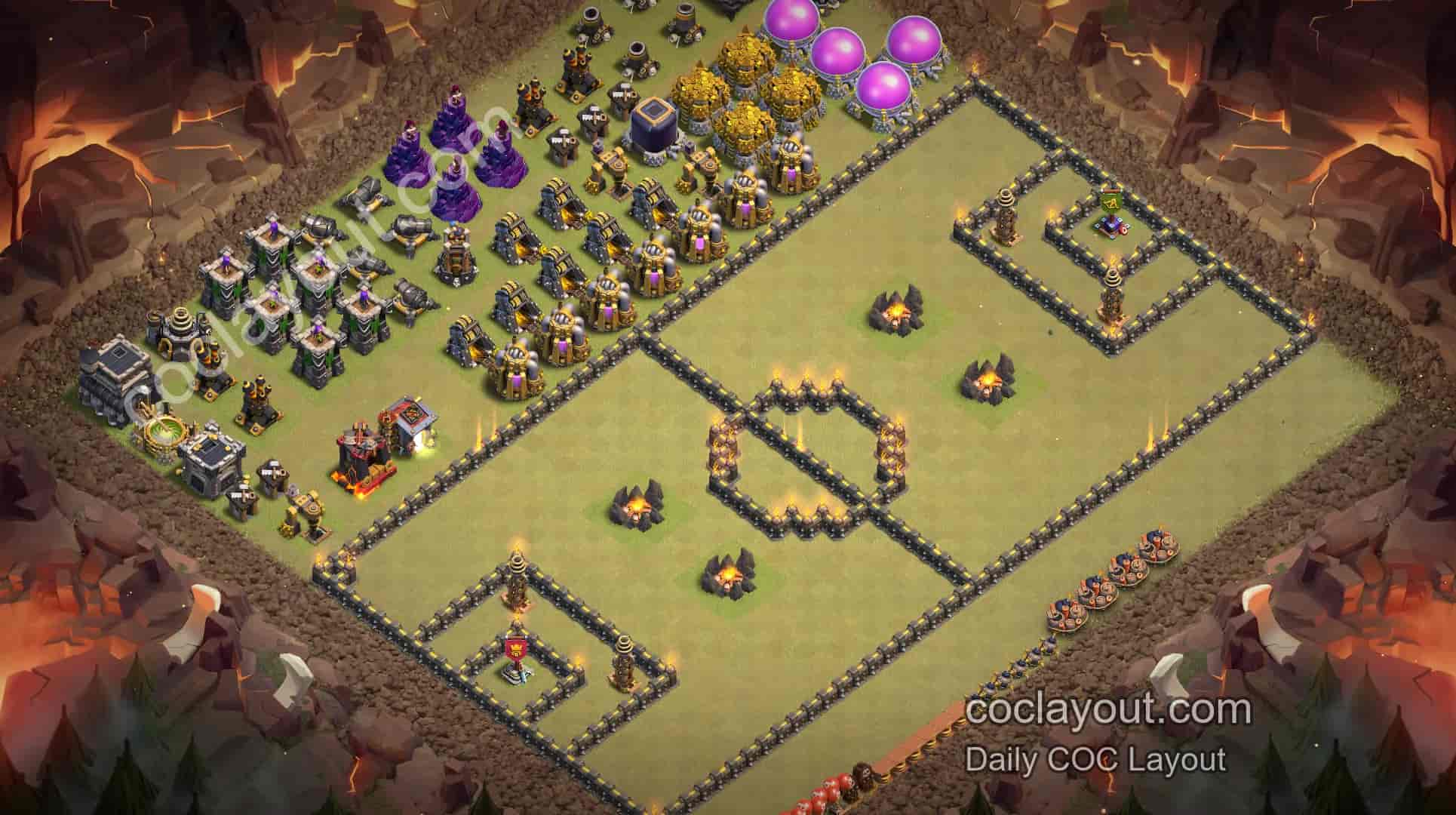 COC TH9 Home Village Art Base Showcase | Visually Appealing Creative Layout Inspiration - Home Village TH9 Base Image