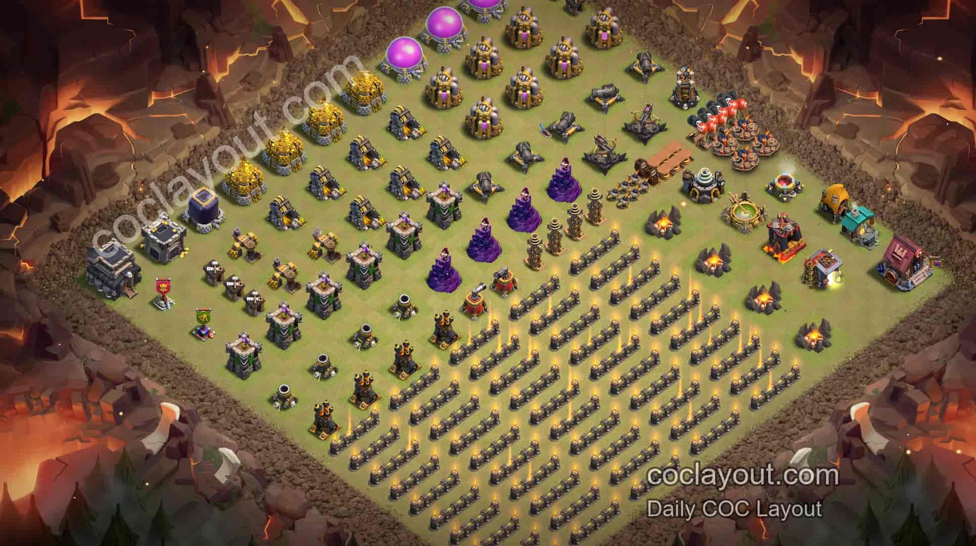 Best TH9 Home Village Upgrade Base Layouts | Practical COC Base Designs and Reference - Home Village TH9 Base Image