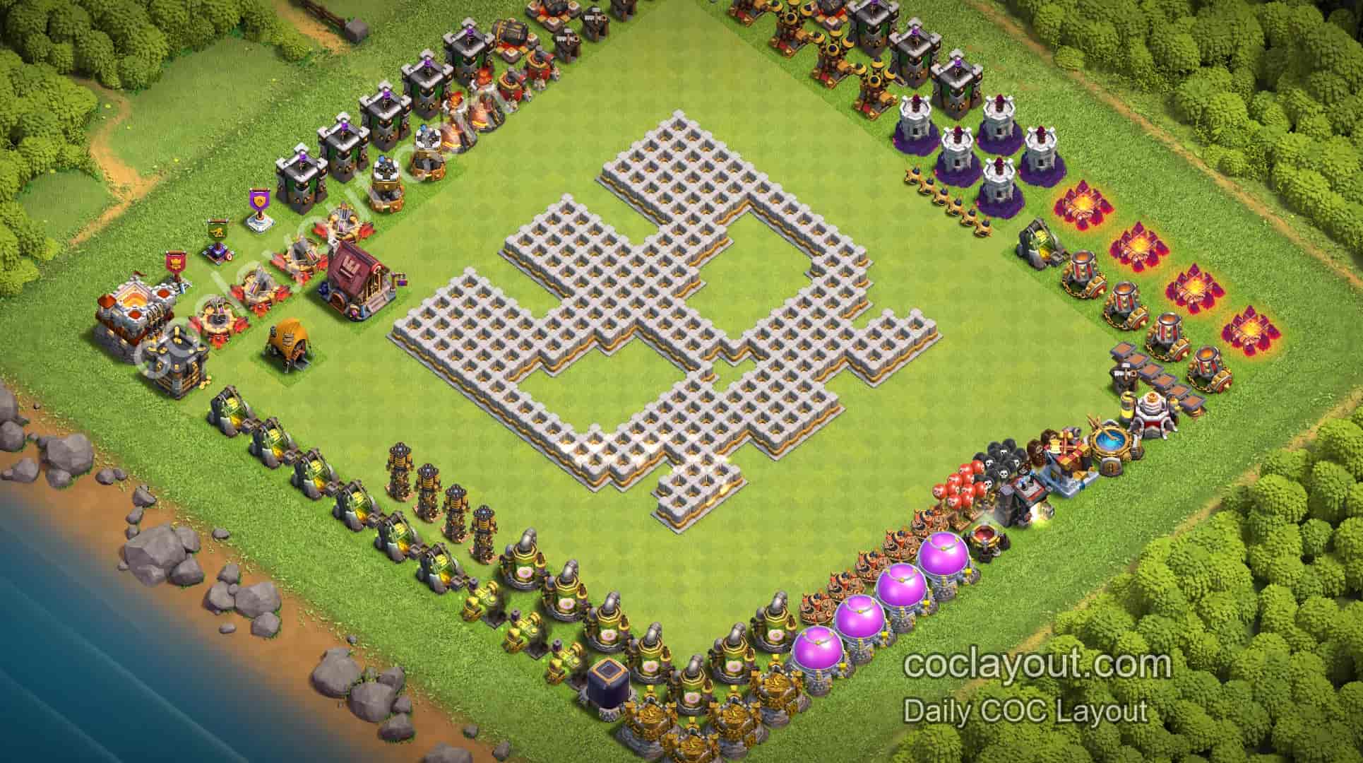 Curated TH11 Home Village Art Bases | COC Creative Layout Showcase & Unique Base Designs - Home Village TH11 Base Image