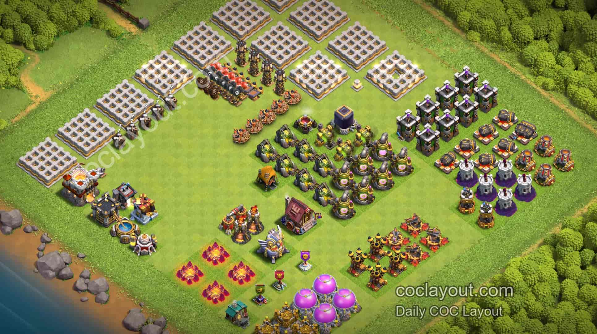 Best TH11 Home Village Upgrade Layout Showcase | COC Clash of Clans Base Layout Reference - Home Village TH11 Base Image