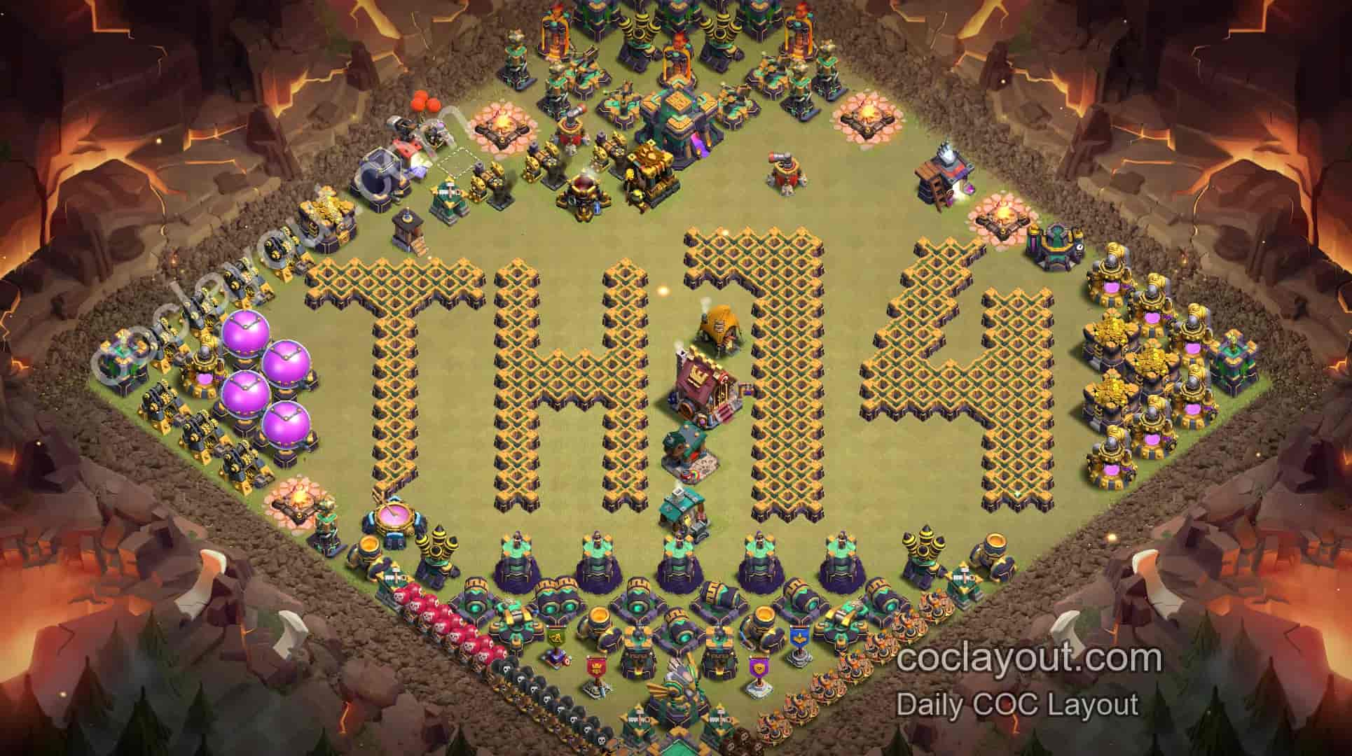 COC TH14 Artistic Base Layout Showcase | Best-Looking Home Village Layouts - Home Village TH14 Base Image