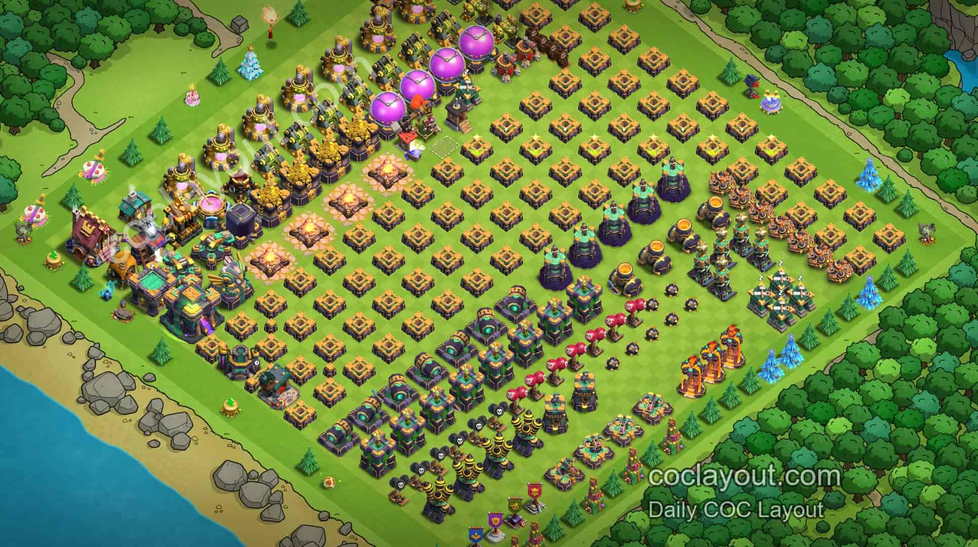 COC TH14 Home Village Upgrade Base Layouts Showcase | Practical Clash of Clans Base Recommendations - Home Village TH14 Base Image