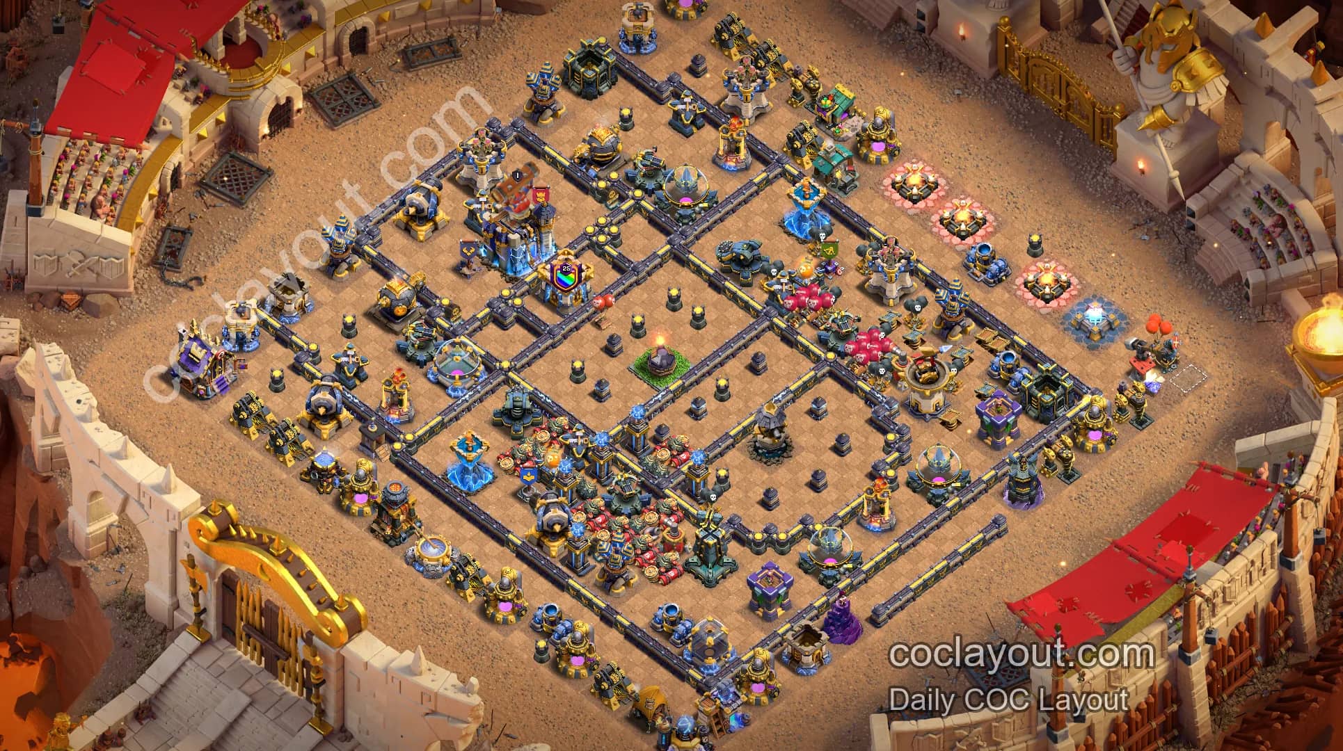 Best Anti-3-Star Double Poison Base Layout in Clash of Clans - Home Village TH18 Base Image