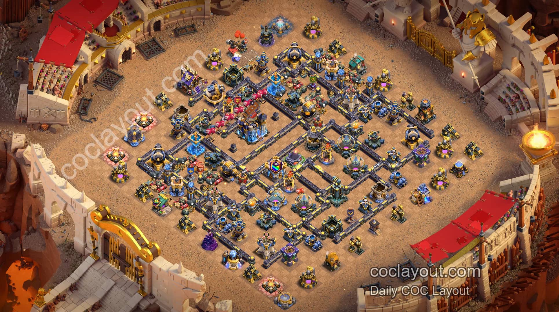 Best TH18 Anti-3-Star Base with Double Poison in Clash of Clans - Home Village TH18 Base Image