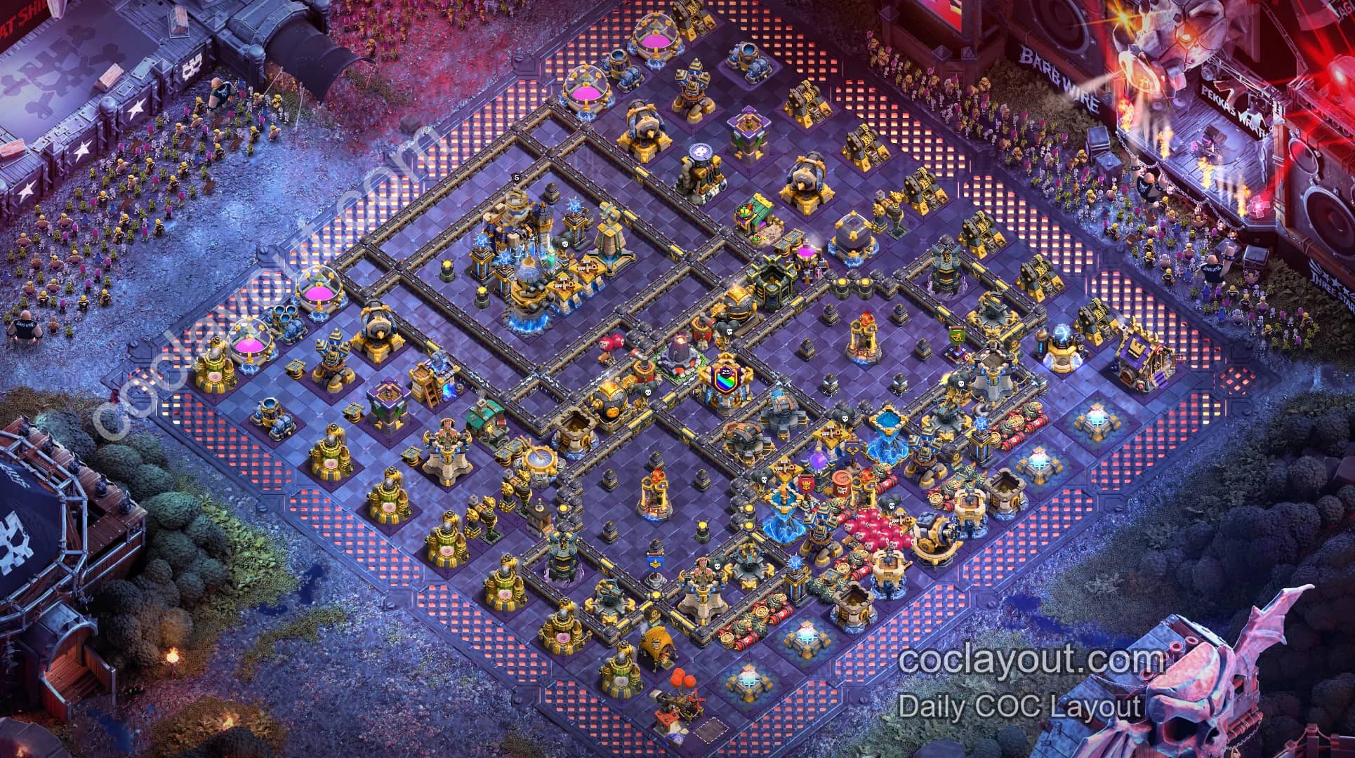 Best Anti-3-Star Legend League Base TH18 for Clash of Clans - Home Village TH18 Base Image