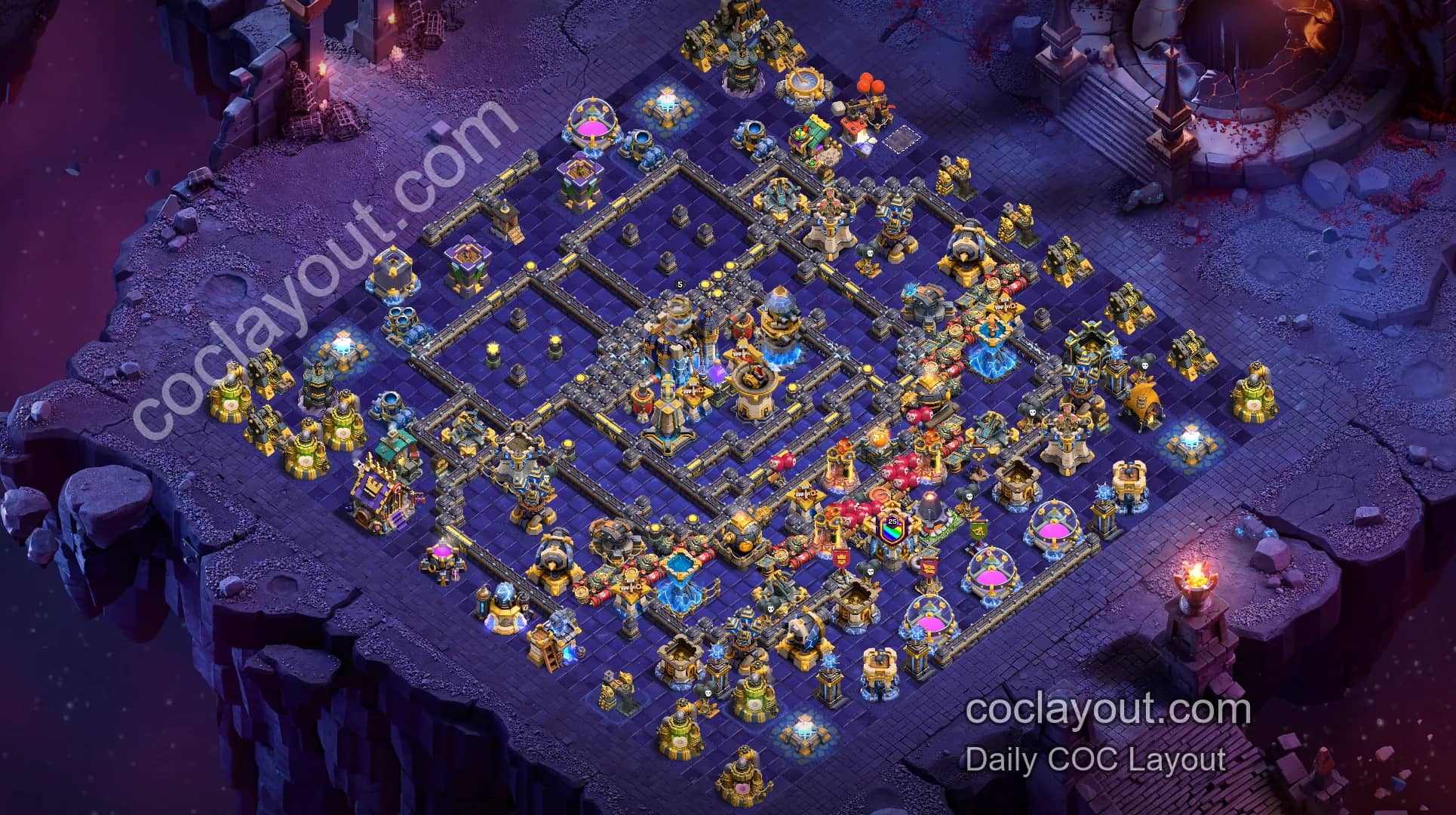 Best TH18 Anti-3-Star Legend League Base Layouts for Clash of Clans - Home Village TH18 Base Image