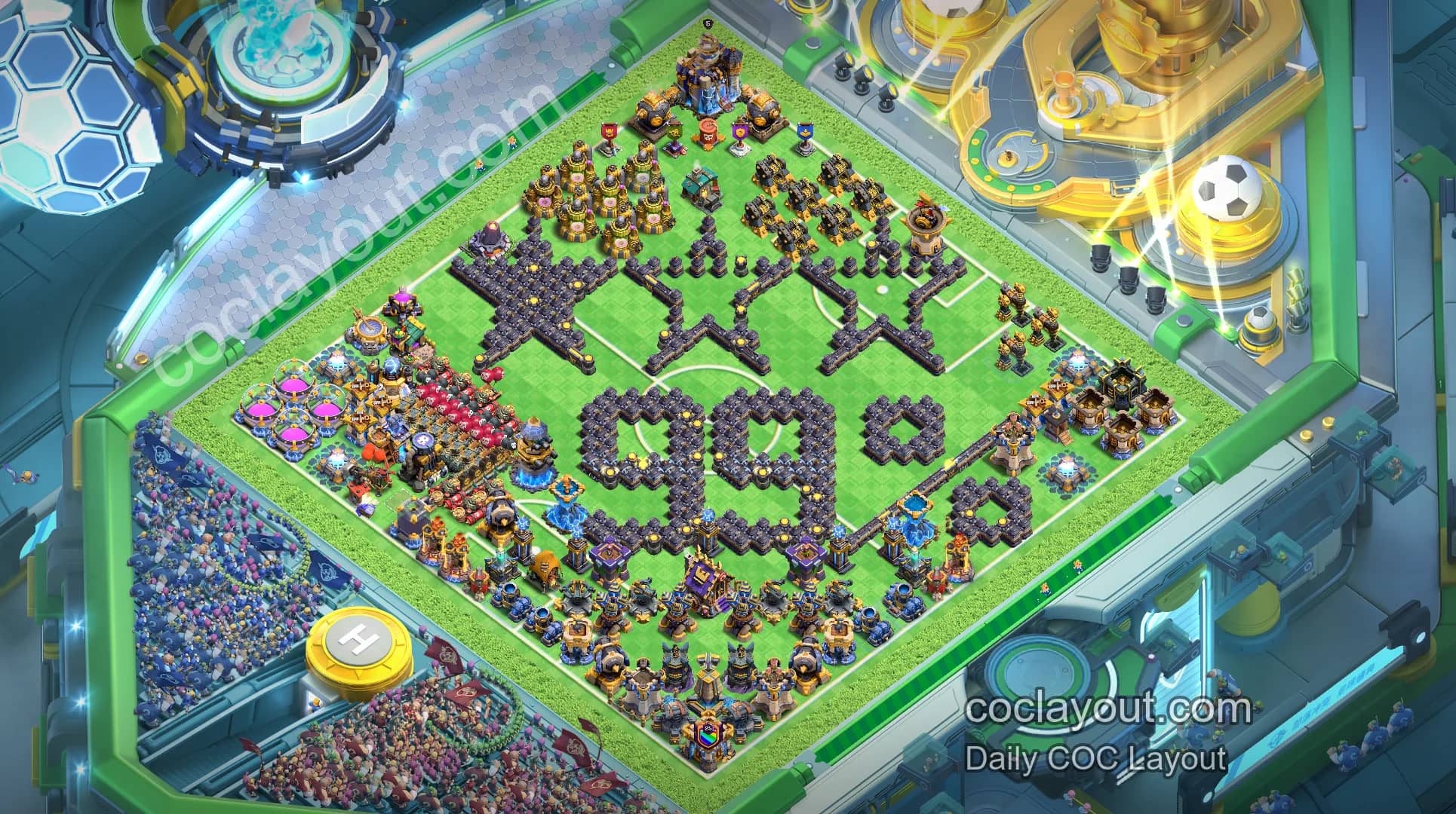 Featured Home Village TH18 Art Base, Creative TH18 Showcase Layout - Home Village TH18 Base Image