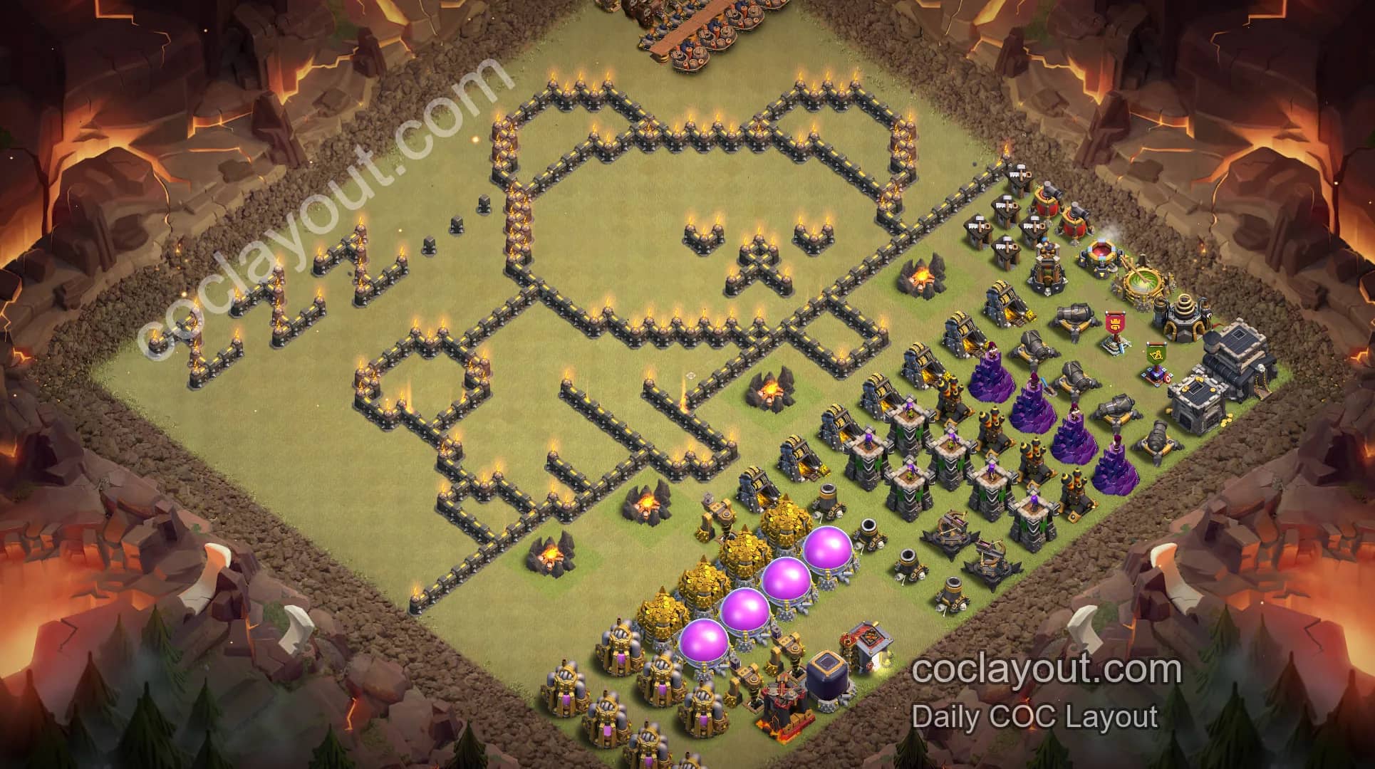 Best TH9 Home Village Art Base Showcase | Creative COC Base Layout - Home Village TH9 Base Image