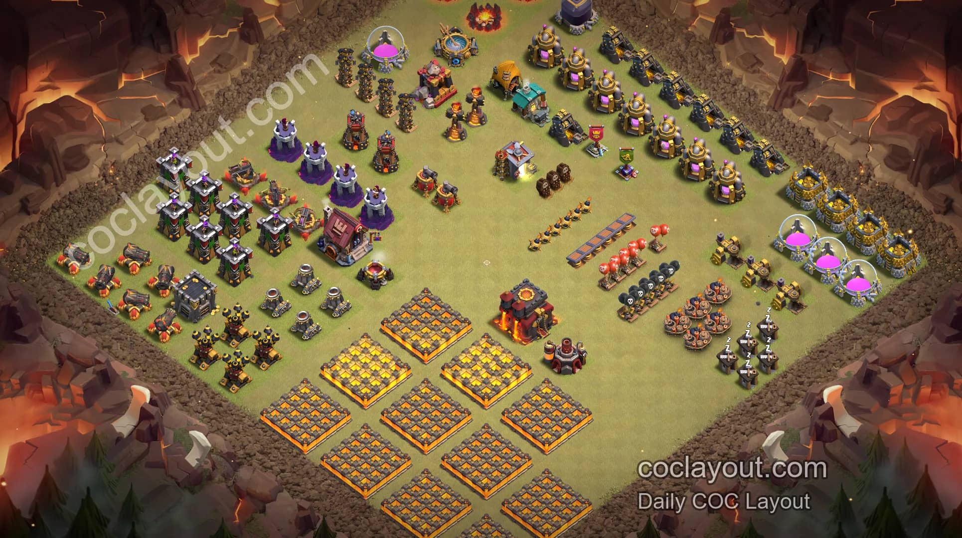 COC TH10 Upgrade Base Layout Showcase | Practical Home Village Layouts and Base Links - Home Village TH10 Base Image