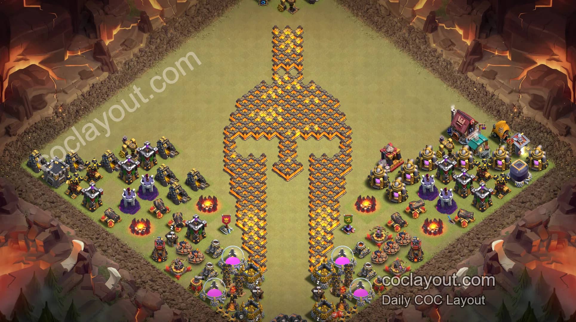 COC TH10 Art Base Showcase | Aesthetic Home Village Layout and Base Link - Home Village TH10 Base Image