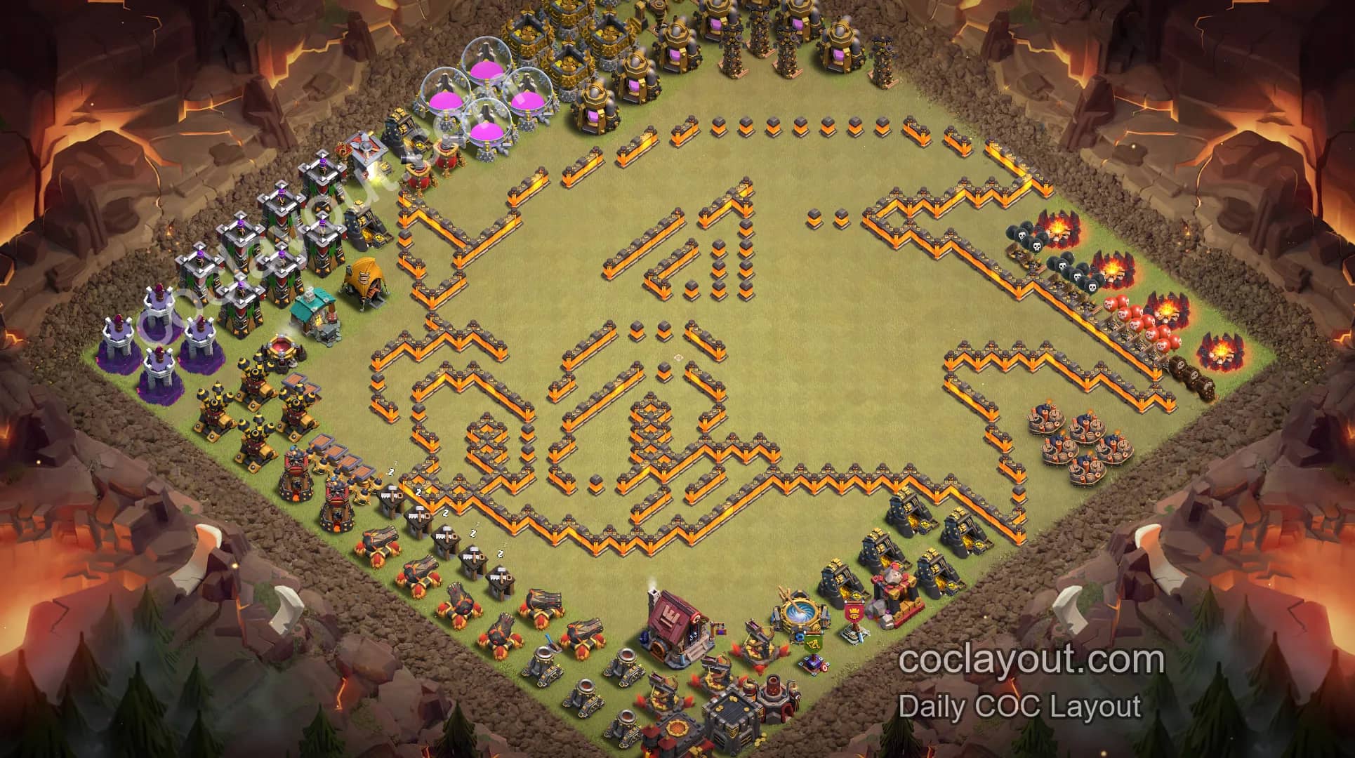 Best TH10 Home Village Art Base Layouts Showcase | COC Creative Layout Inspiration - Home Village TH10 Base Image