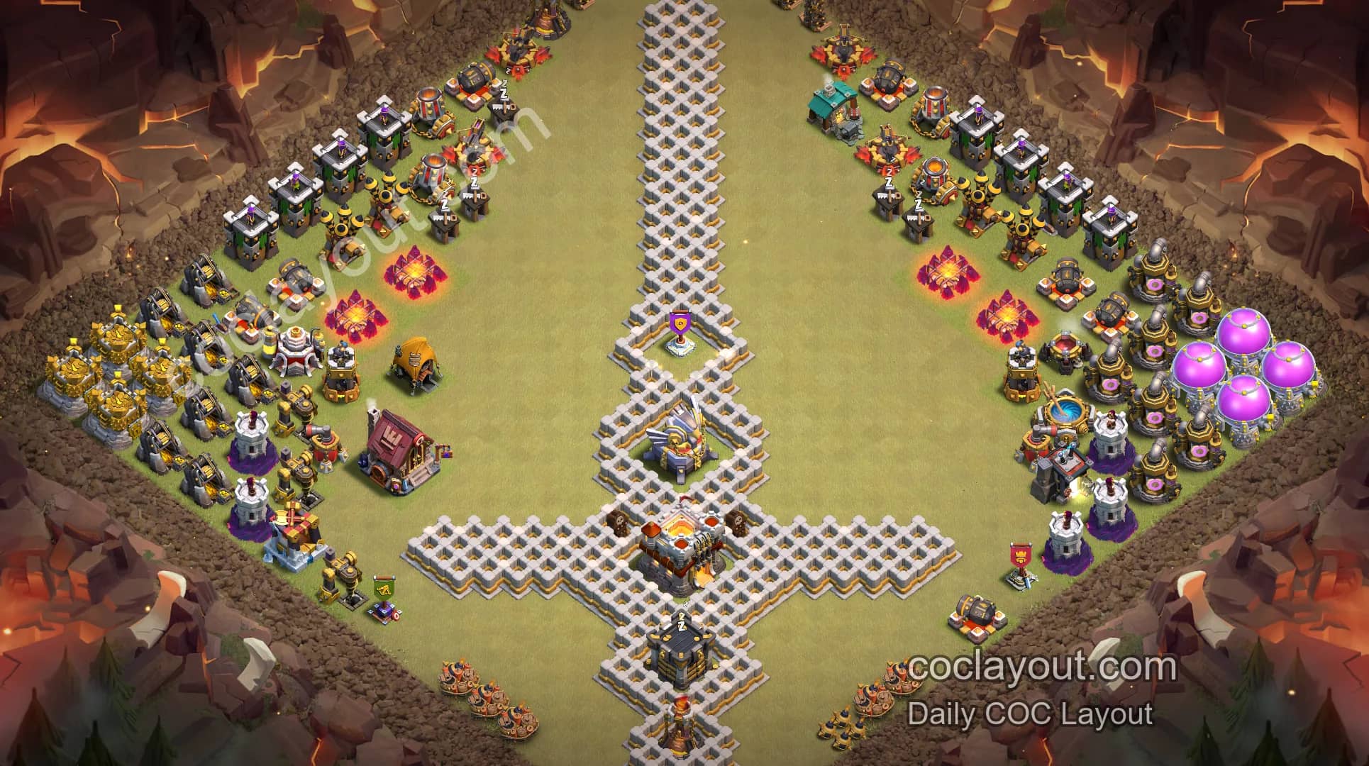 TH11 Home Village Art Base Layout Showcase | Eye-Catching COC Layouts - Home Village TH11 Base Image