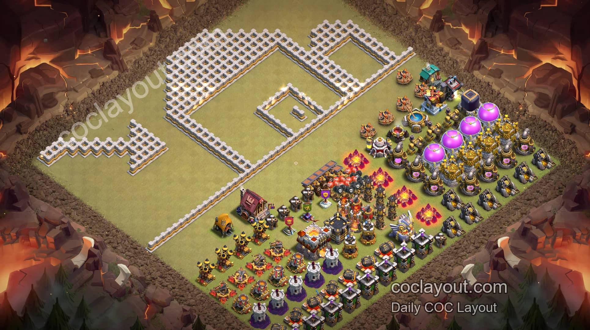 COC TH11 Home Village Art Base Layout Showcase | Creative, Eye-Catching Layouts for Clash of Clans - Home Village TH11 Base Image