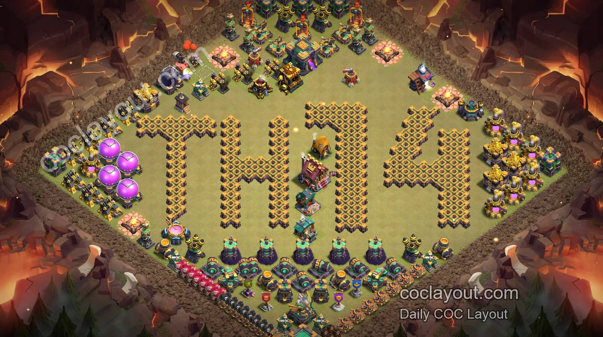 COC TH14 Artistic Base Layout Showcase | Best-Looking Home Village Layouts - Home Village TH14 Base Image