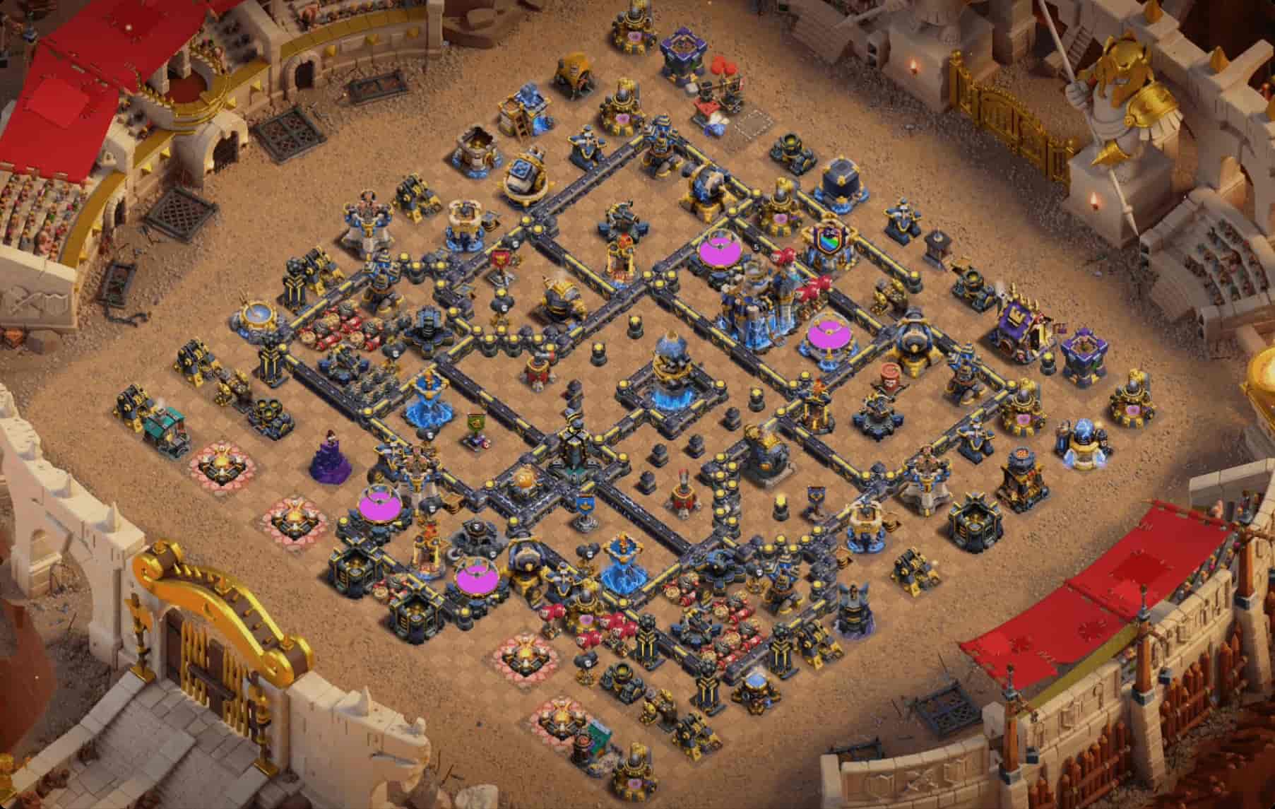 Home Village TH18 Sotatukikohta, Symmetrinen Tukikohdan kuvakaappaus Home Village TH18 Sotatukikohta, Symmetrinen Tukikohdan kuvakaappaus