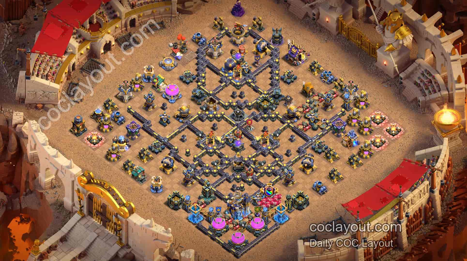 Best TH18 Anti-3-Star War Base Layout for Clash of Clans - Home Village TH18 Base Image Best TH18 Anti-3-Star War Base Layout for Clash of Clans - Home Village TH18 Base Image