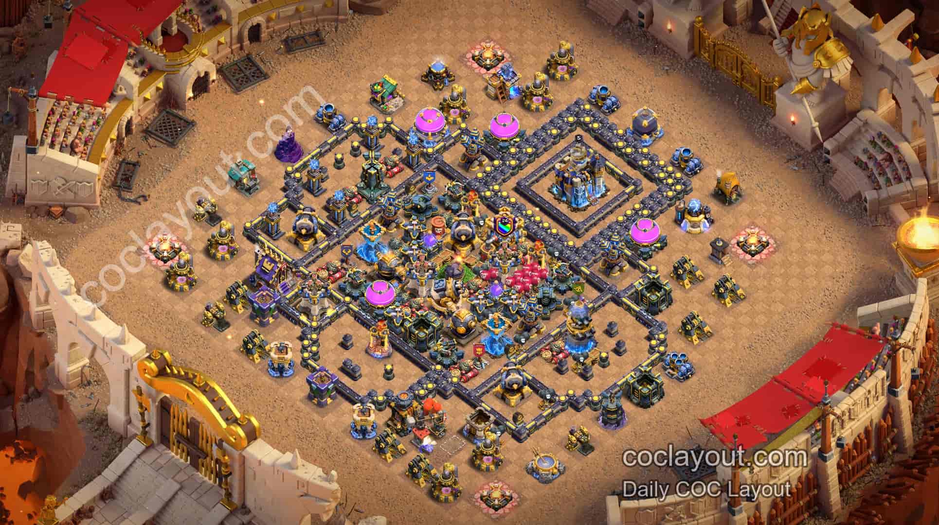 TH18 anti-kaster-base for Legend League - Home Village TH18 Basebilde TH18 anti-kaster-base for Legend League - Home Village TH18 Basebilde