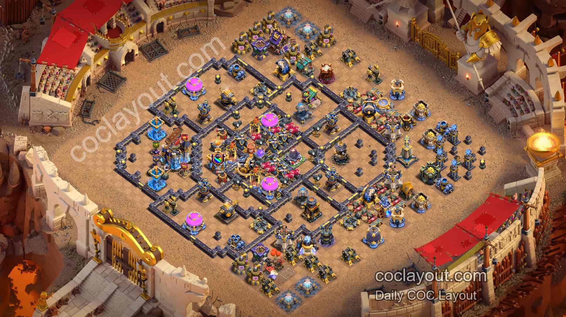 Best Box Base Anti-3-Star Layout for TH18 in Clash of Clans - Home Village TH18 Base Image Best Box Base Anti-3-Star Layout for TH18 in Clash of Clans - Home Village TH18 Base Image