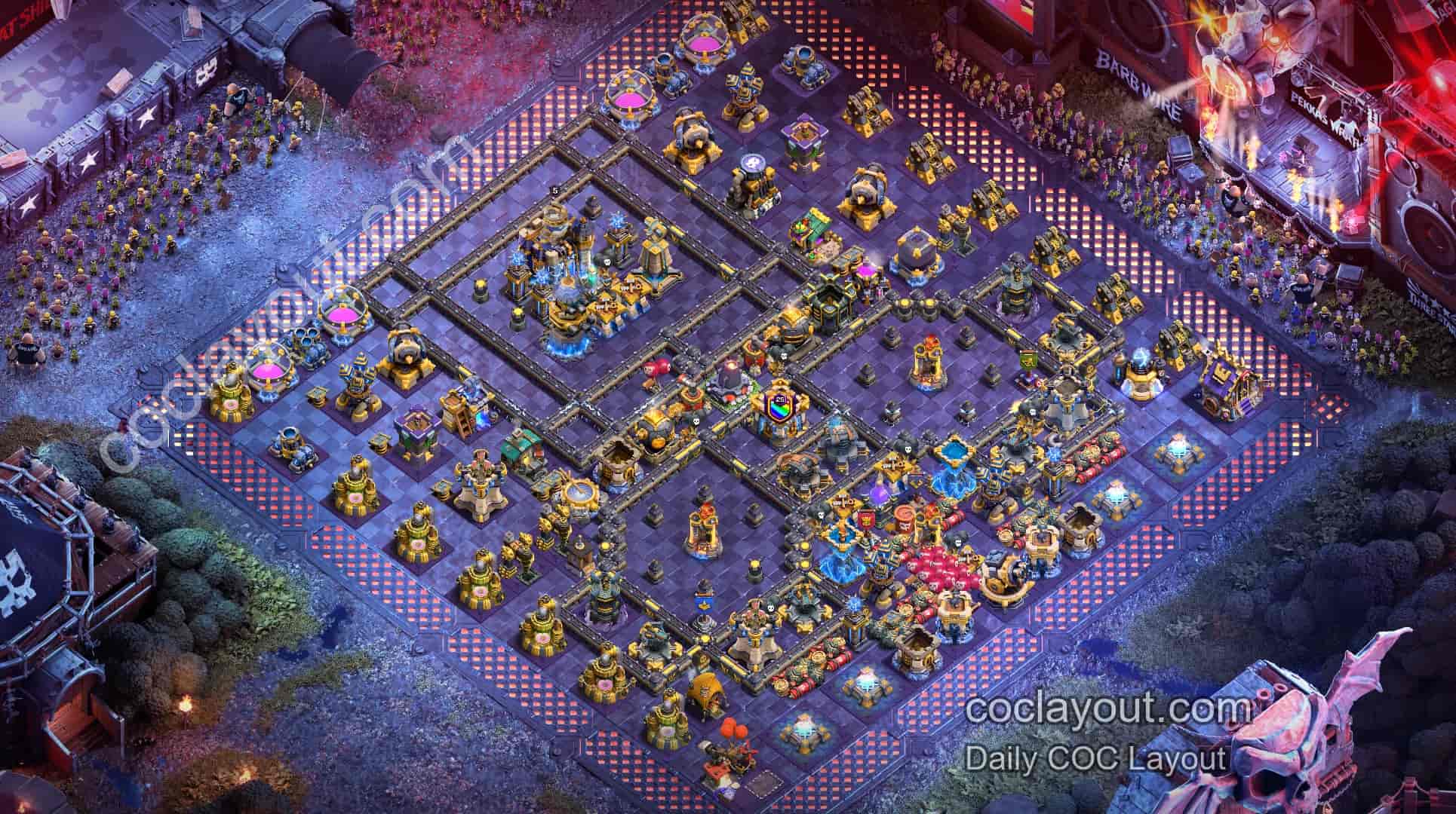 Best Anti-3-Star Legend League Base TH18 for Clash of Clans - Home Village TH18 Base Image Best Anti-3-Star Legend League Base TH18 for Clash of Clans - Home Village TH18 Base Image