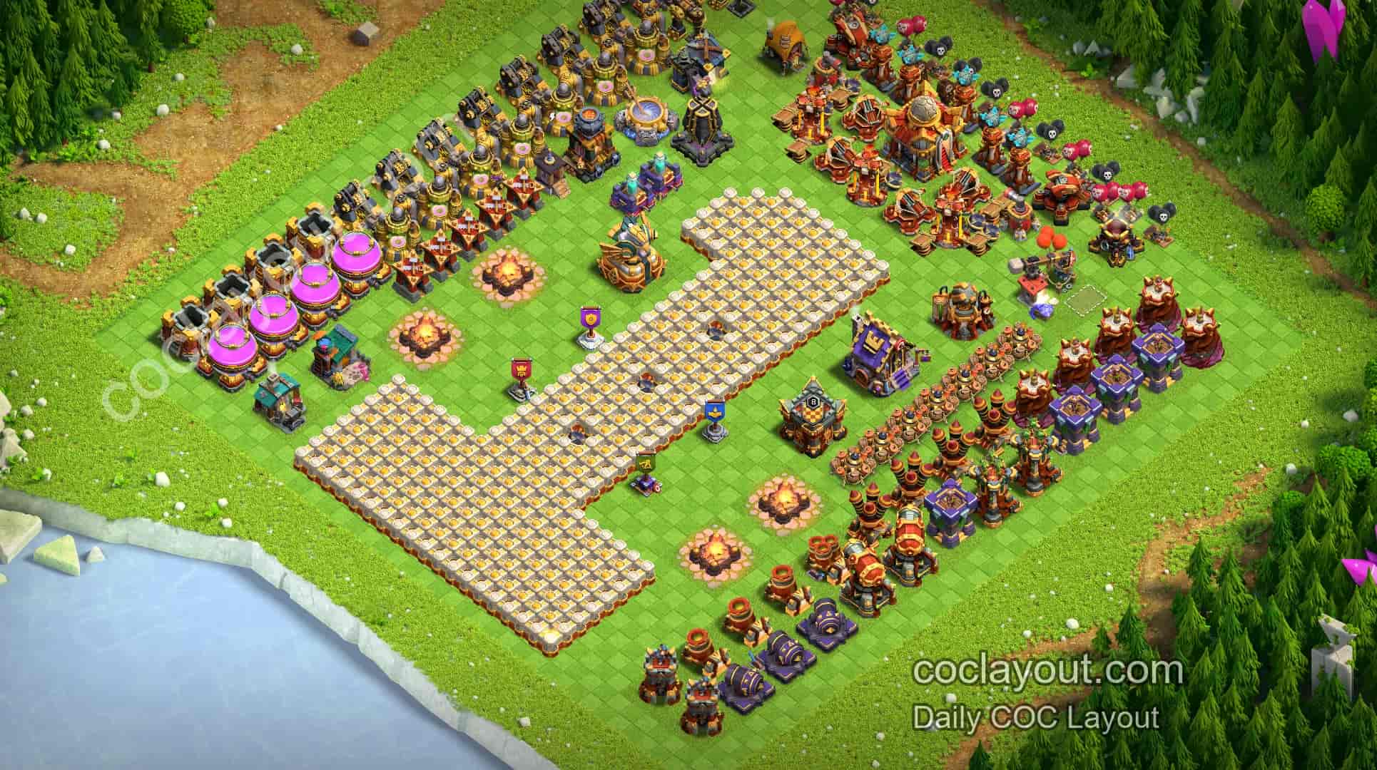 COC TH16 主世界藝術陣展示,創意布局更吸睛 - 主世界 16本 陣型圖 COC TH16 主世界藝術陣展示,創意布局更吸睛 - 主世界 16本 陣型圖