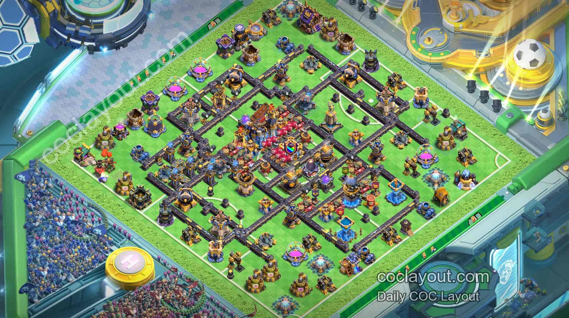 COC TH18 Double Rage Tower Town Hall Protection Base: High-Pressure Defense for War & Legend League - Home Village TH18 Base Image COC TH18 Double Rage Tower Town Hall Protection Base: High-Pressure Defense for War & Legend League - Home Village TH18 Base Image