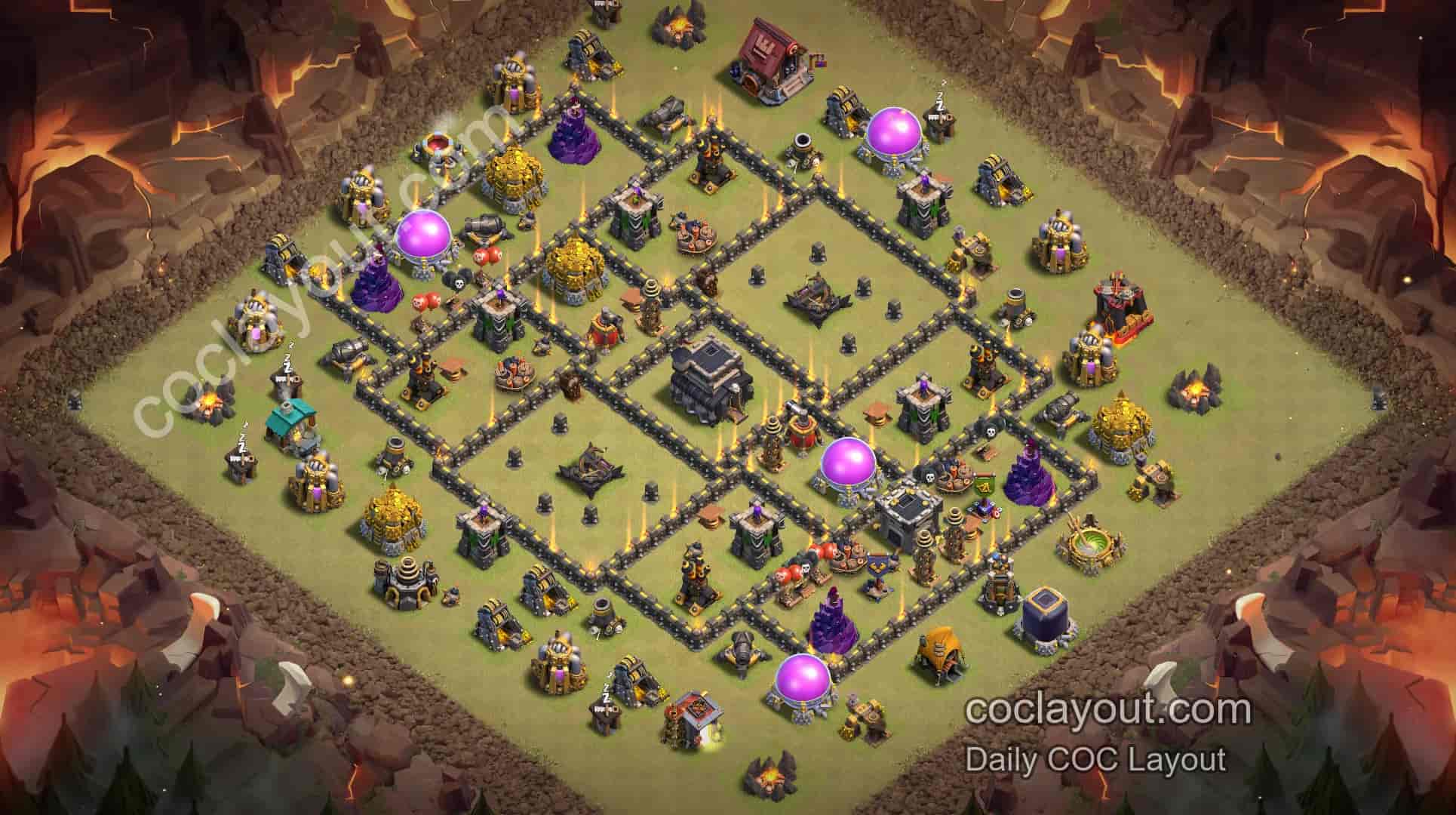 COC TH9 Clan War Base Layouts | Home Village Defense Showcase & Layout Link - Home Village TH9 Base Image COC TH9 Clan War Base Layouts | Home Village Defense Showcase & Layout Link - Home Village TH9 Base Image