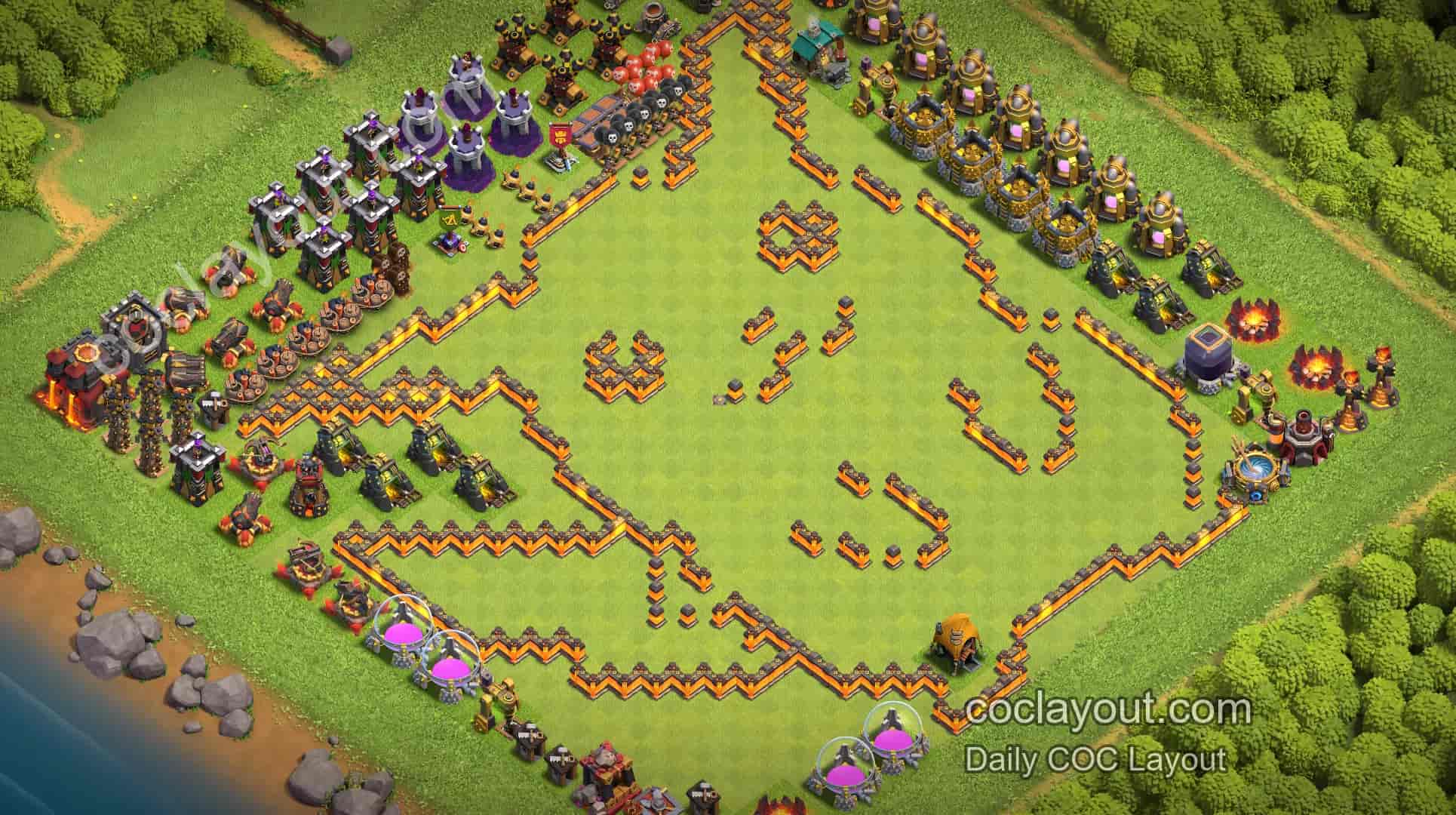 COC TH10 Art Base Layout Showcase | Home Village Creative Layouts and Clash of Clans Base Designs - Home Village TH10 Base Image COC TH10 Art Base Layout Showcase | Home Village Creative Layouts and Clash of Clans Base Designs - Home Village TH10 Base Image