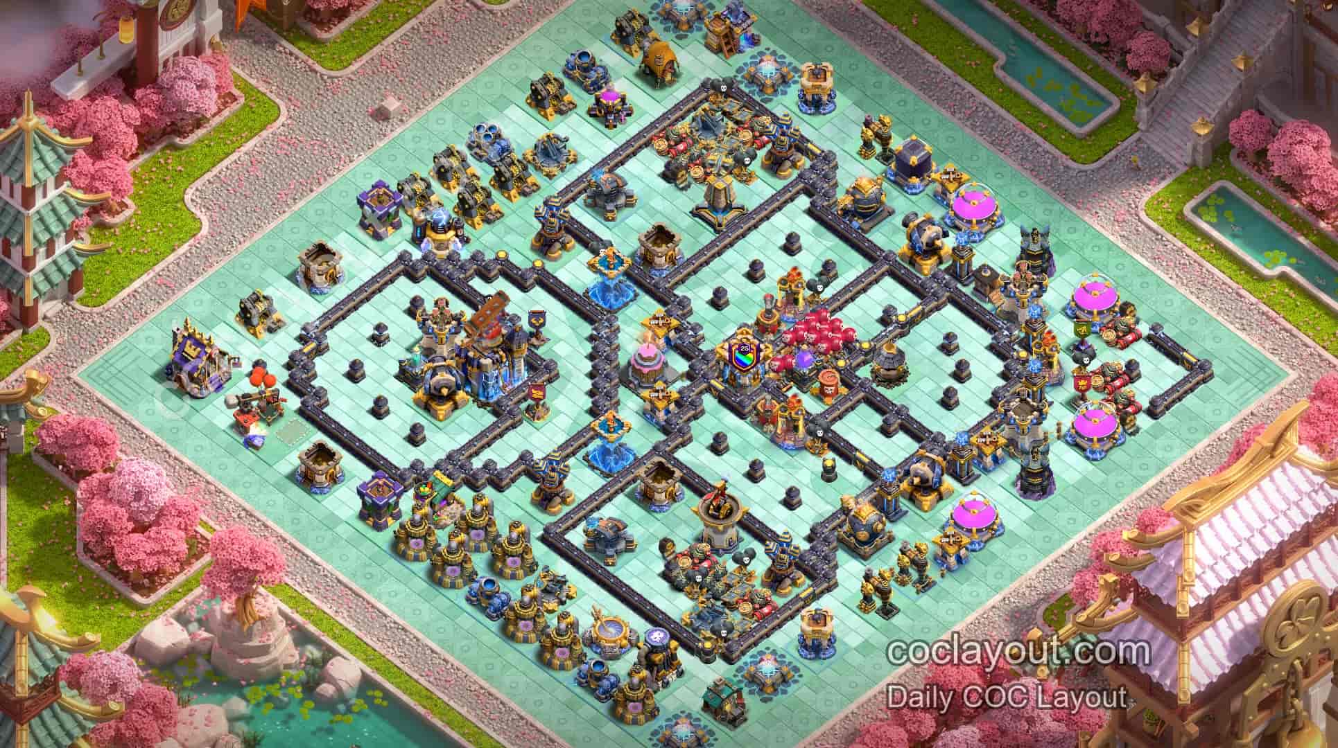 Best TH18 Clan War Legend League Symmetrical Base: Rage and Invisibility Spell Tower Defense - Home Village TH18 Base Image Best TH18 Clan War Legend League Symmetrical Base: Rage and Invisibility Spell Tower Defense - Home Village TH18 Base Image